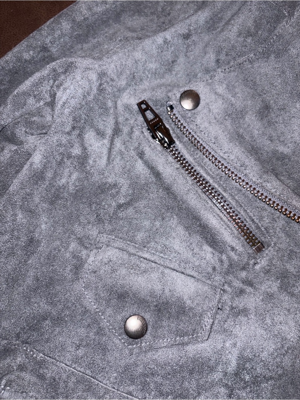 Blank NYC Suede Moto Jacket - Slate Blue NWT xsmall $198 - Picture 5 of 5